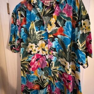Katy D. Kathryn Deene Floral Cotton Garment